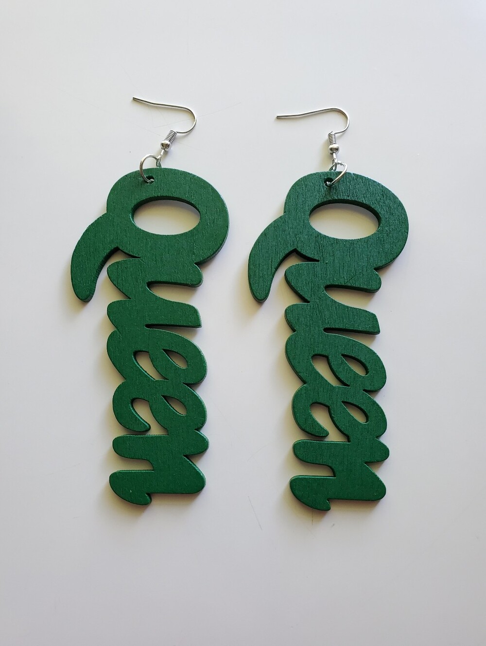 Green Wood Queen Earrings